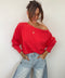 Pull asymétrique - corail