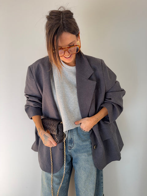 Blazer oversize - bleu gris