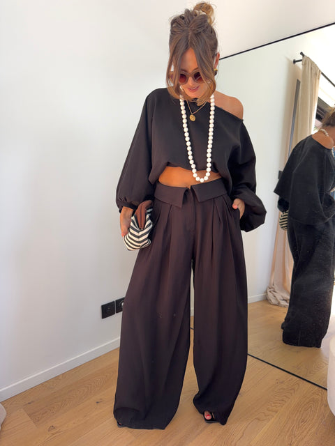 Pantalon à revers - noir
