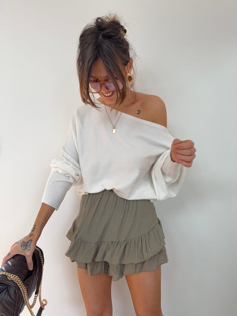 Jupe short kaki