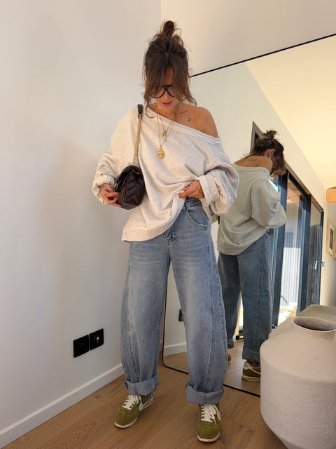 Sweat oversize - gris clair