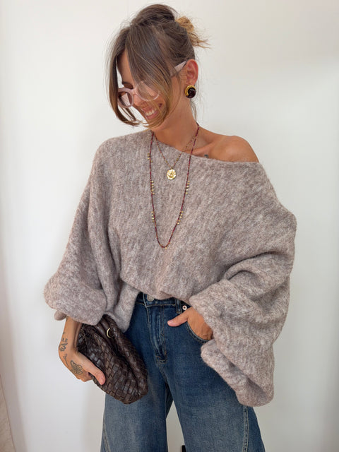 Pull oversize - taupe