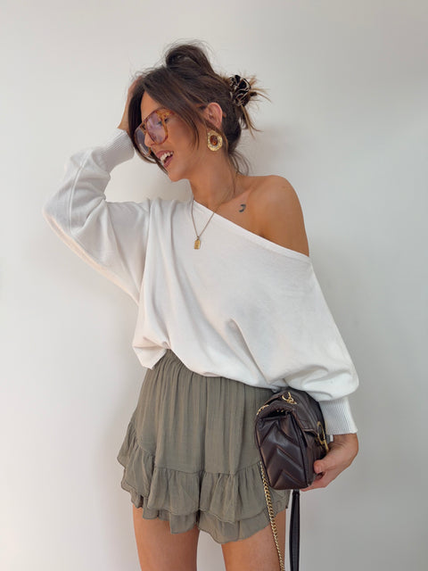 Jupe short kaki