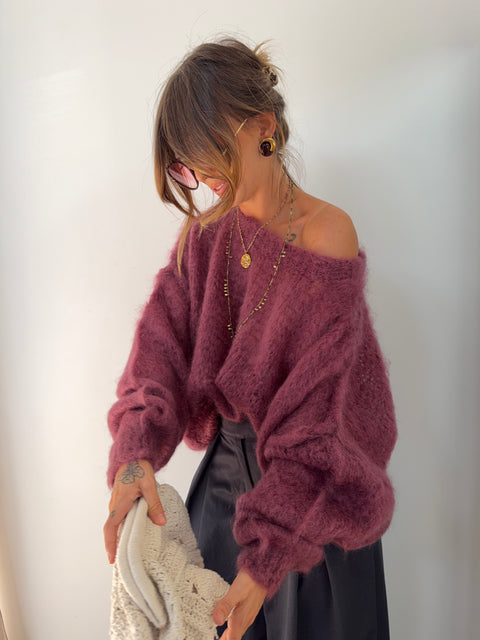 Pull 80% Mohair - vino