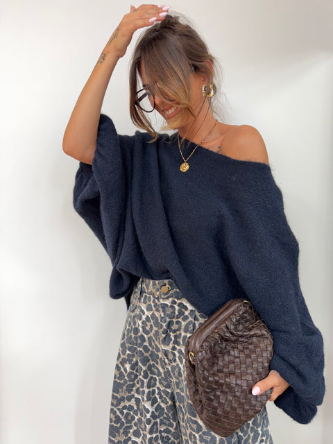 Pull oversize - bleu marine