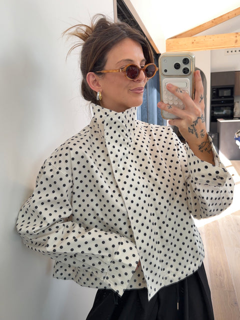 Veste à pois - beige & marine