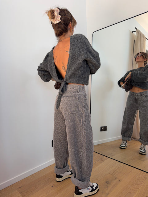 Jeans baggy léopard gris - Kylie