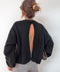 Pull manches longues dos nu - noir