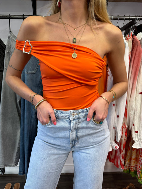 Body à épaulettes - orange