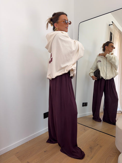 Pantalon fluide prune