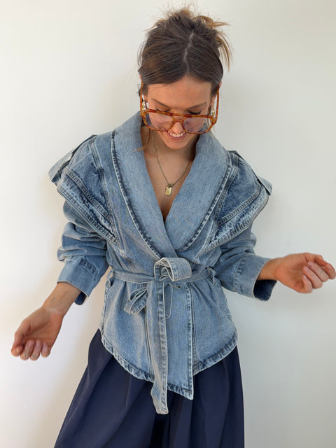 Veste en jeans - détails zipés