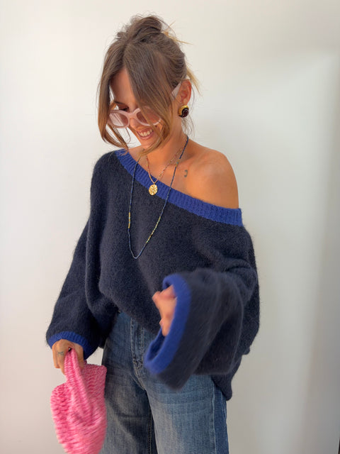 Pull Bali - bleu et bleu électrique