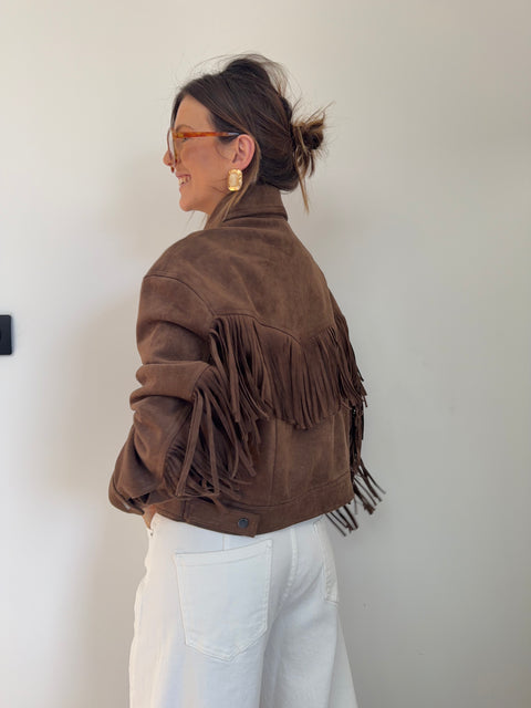 Veste à franges - marron