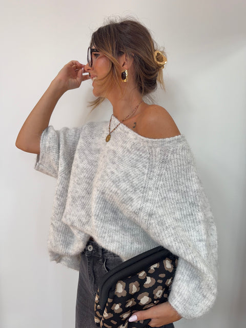 Pull manches 3/4 - gris