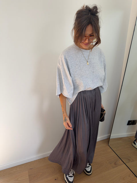 Jupe plissée longue - gris foncé