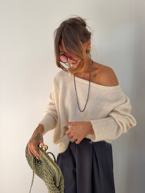Pull Rome - beige chiné