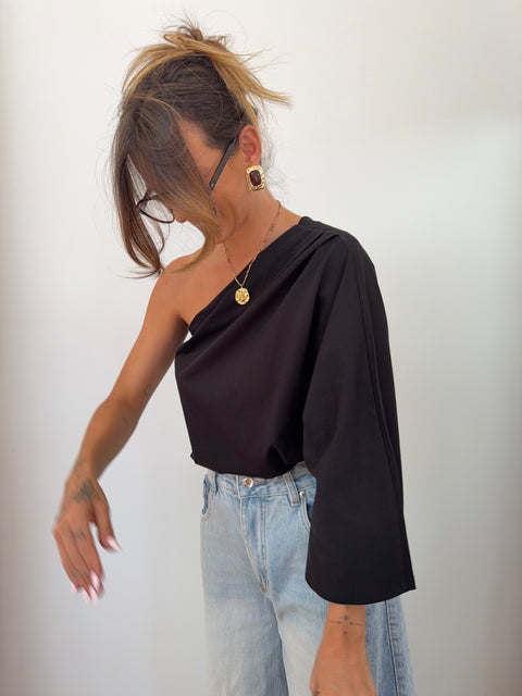 T-shirt asymétrique - noir