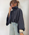 Sweat col montant  - bleu marine & blanc