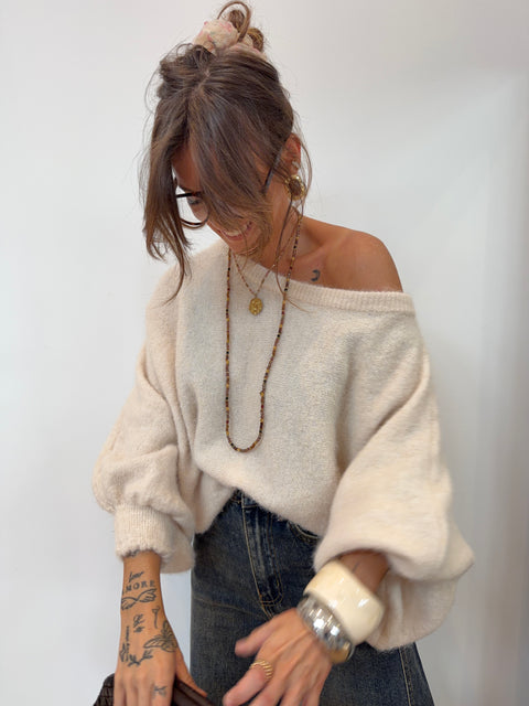 Pull asymétrique - écru