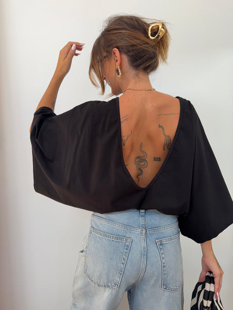 T-shirt Lover's dos nu V - noir