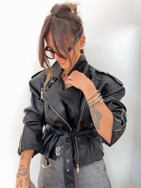 Veste simili à épaulettes - noir