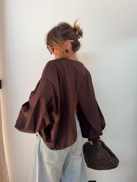 T-shirt long Mia - choco