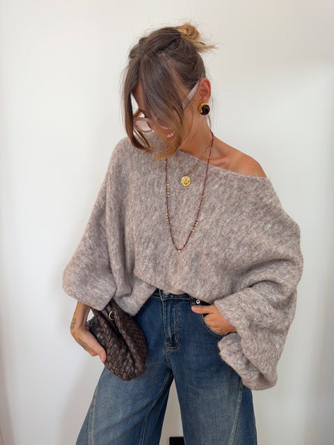 Pull oversize - taupe