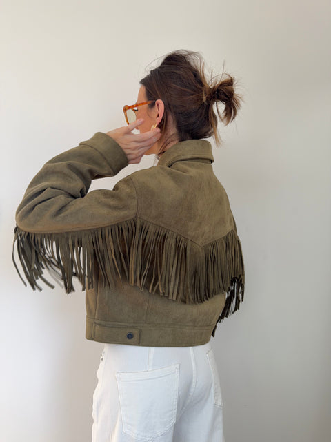 Veste à franges - kaki