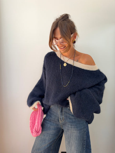 Pull Bali - bleu et beige