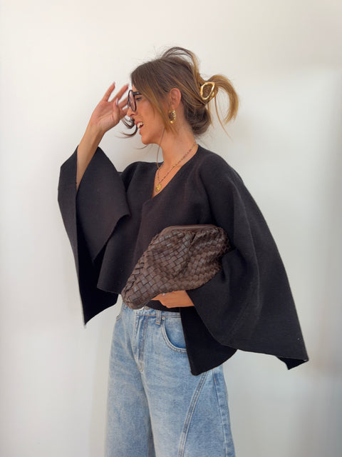 Pull col V cape - noir