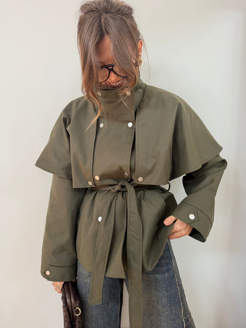 Veste à ceinture - Kaki