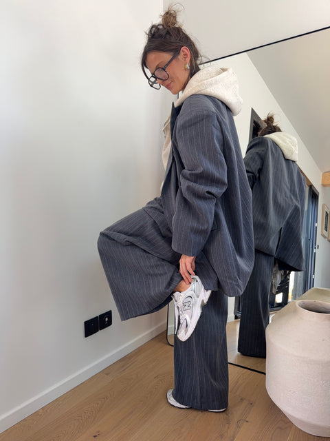 Pantalon à rayures - bleu