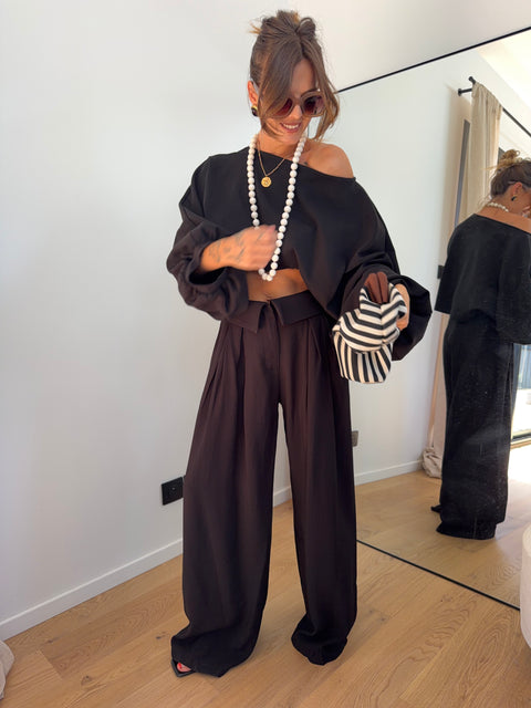 Pantalon à revers - noir