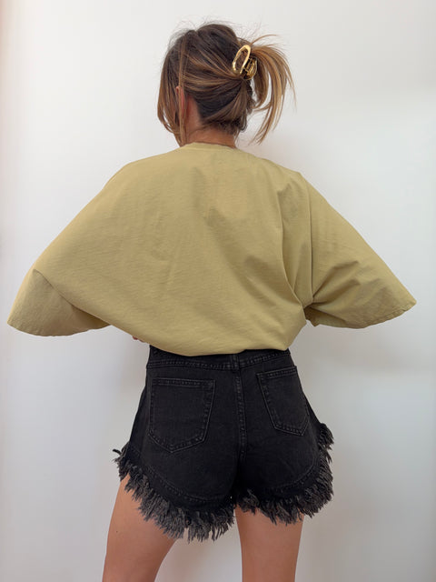 Short en jean - noir