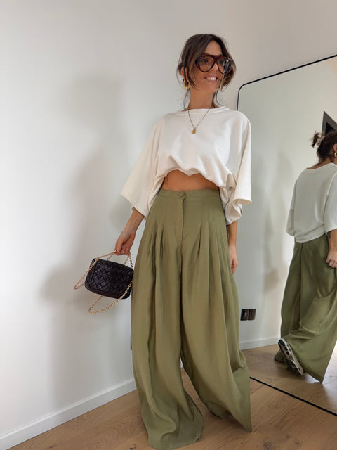 Pantalon droit - vert