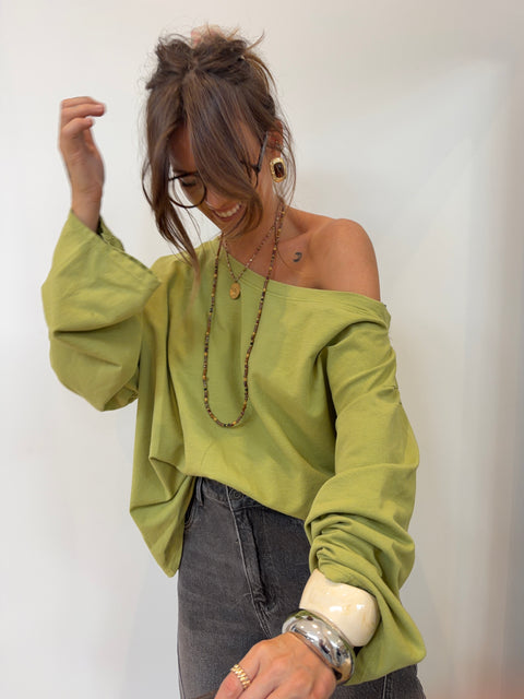 T-shirt asymétrique - vert pomme