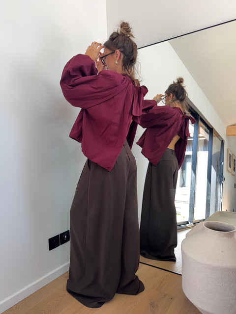 Blouse dos nu - bordeaux