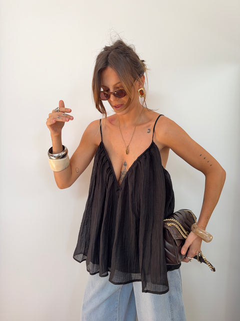 Haut décolleté en V - noir