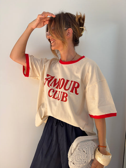 T-shirt Amour Club - rouge