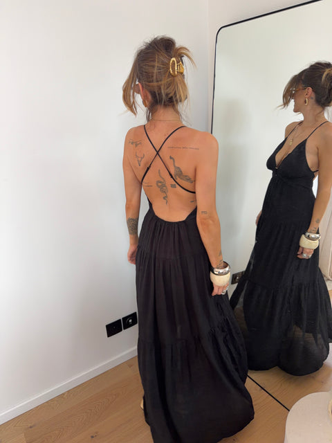 Robe dos nu - noire