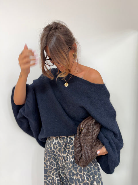 Pull oversize - bleu marine