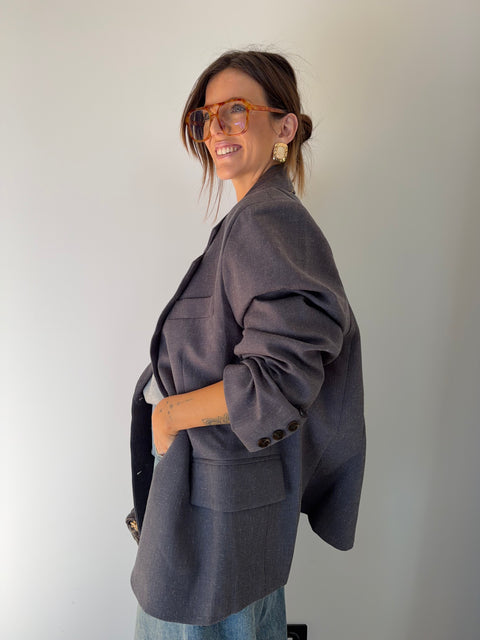 Blazer oversize - bleu gris