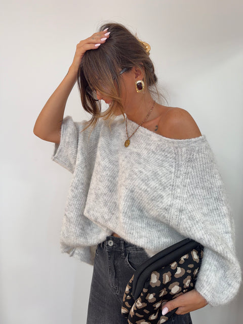 Pull manches 3/4 - gris