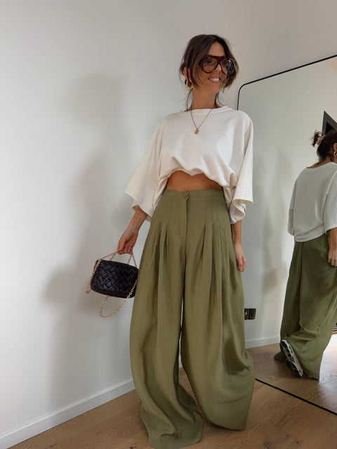 Pantalon droit - vert