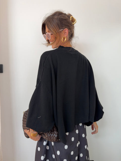 Pull manches chauve souris - noir