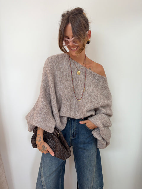 Pull oversize - taupe