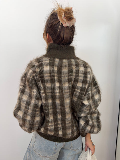 Gilet à carreaux - kaki