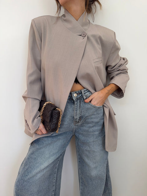 Blazer à bouton - greige