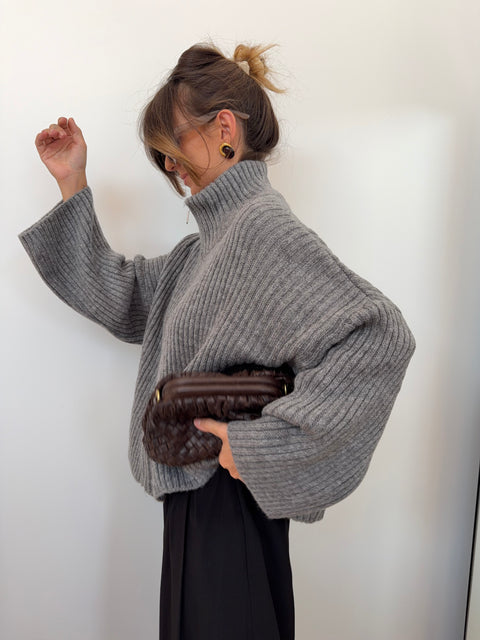 Veste cotelée - grise