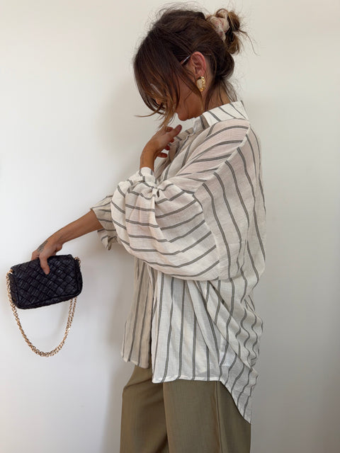 Chemise ultra oversize rayée
